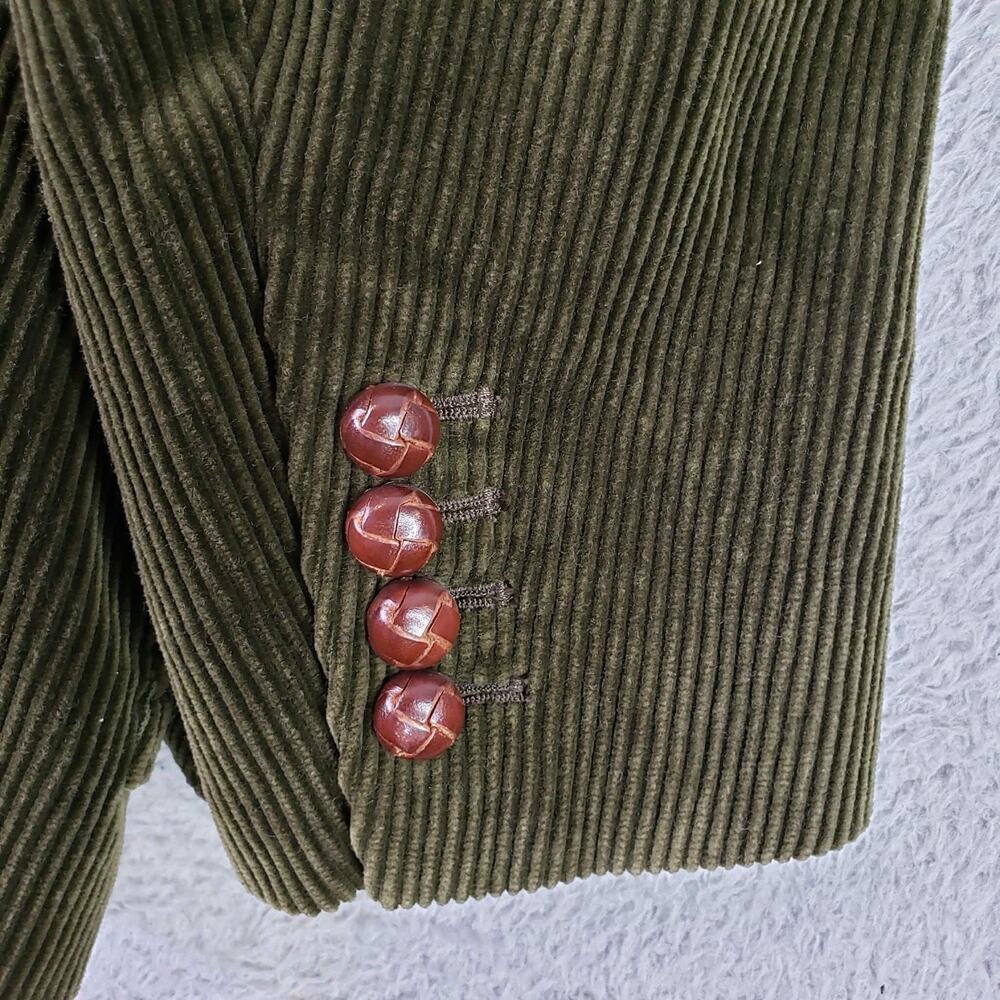 Polo Ralph Lauren Corduroy Blazer Jacket Mens Size Large Leather Buttons Vtg - Picture 5 of 9